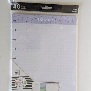 NWT 40 pc Happy Planner 'Today' Rainbow Classic Filler Paper Sheets Dot Grid NEW